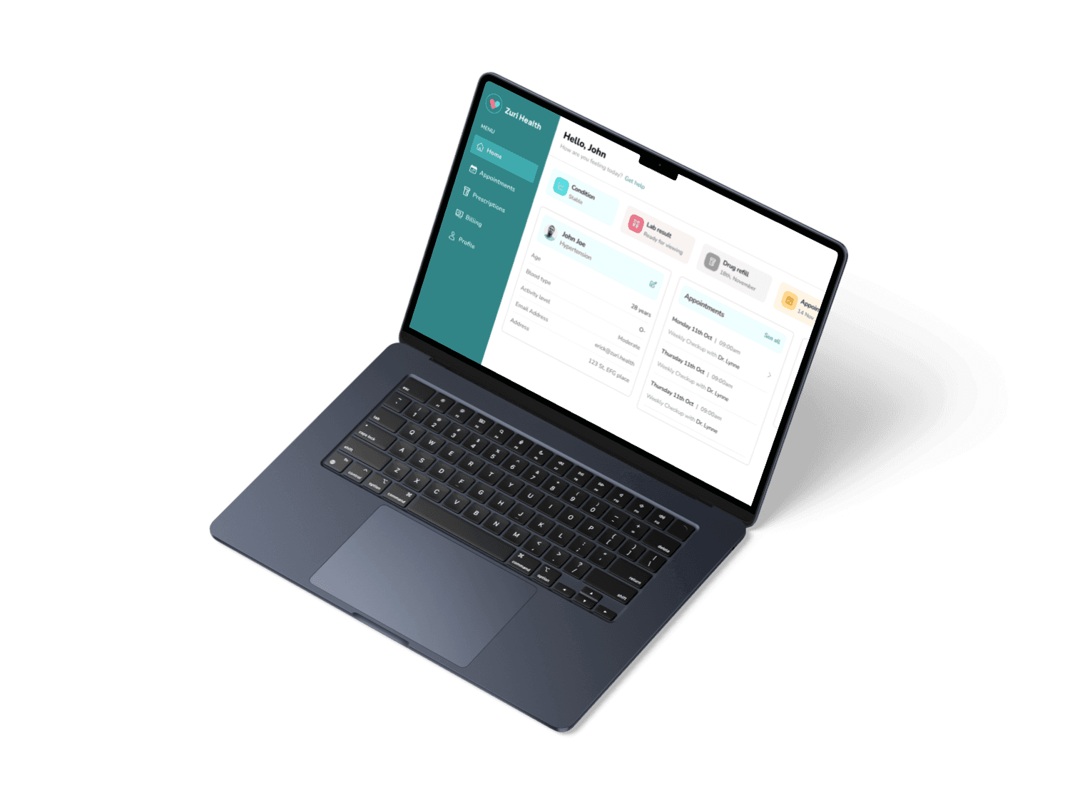 Zuri Health Hospital Management System — product preview
